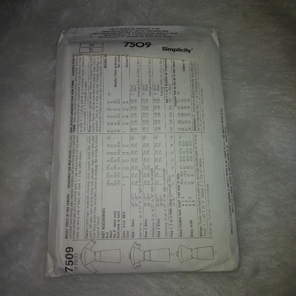 Simplicity 7509 sz